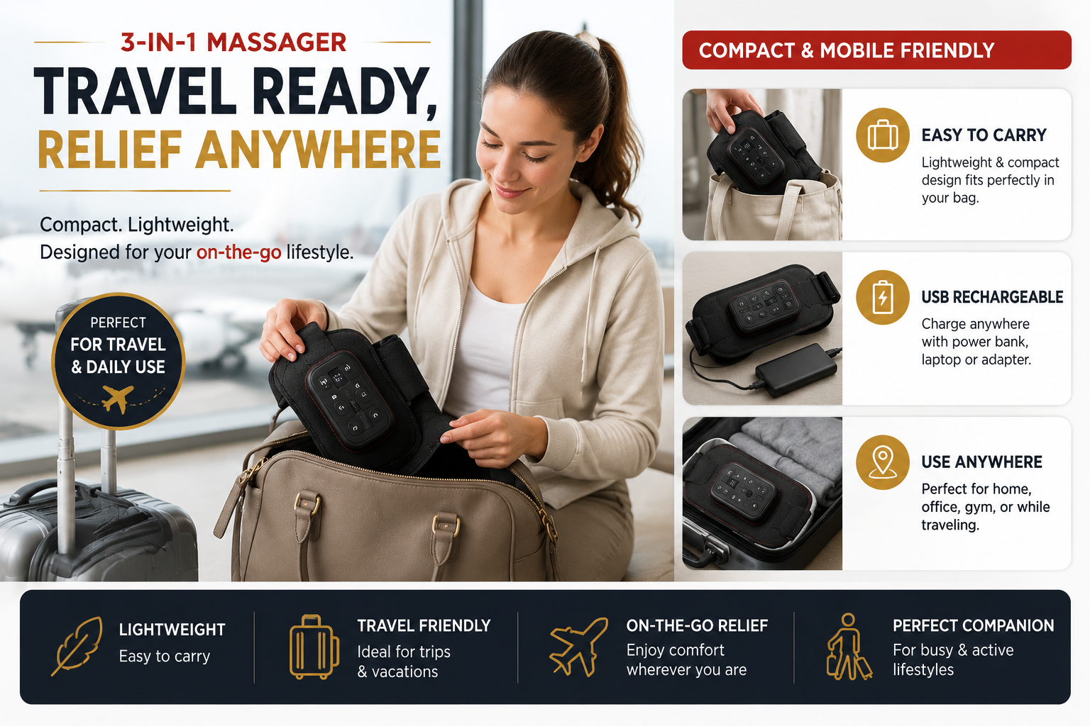 Portable Shoulder Elbow Knee Massager